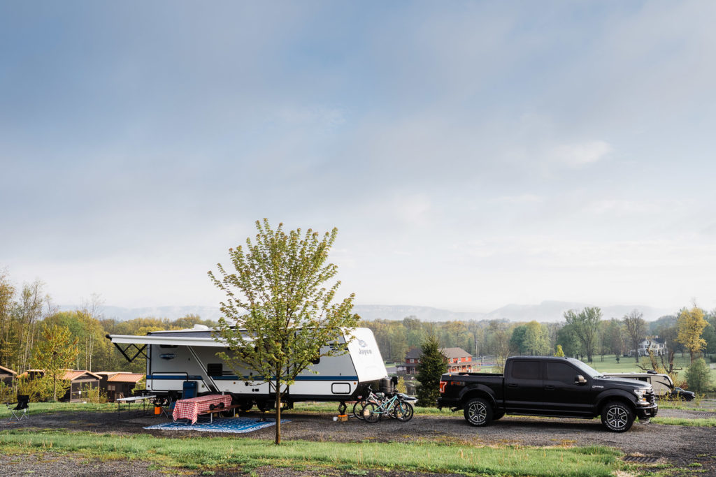 Traveling in a Jayco Jayfeather RV with kids. Jellystone Lazy River RV Resort Gardiner NY during the COVID 19 Pandemic. by Renee Ash Photography 
