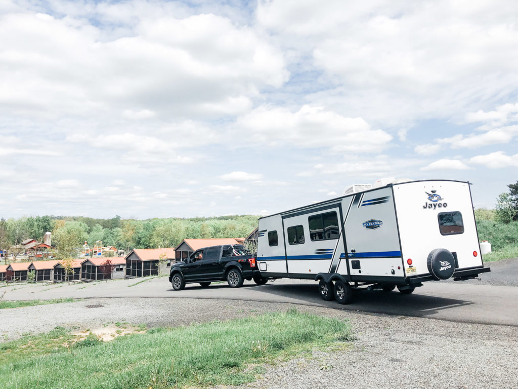 Jellystone Lazy River RV Resort Gardiner NY. Jayco Jayfeather travel trailer with Ford F150 by Renee Ash Photography