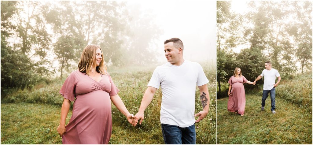 Summer baby girl Maternity session in the fog Sussex County New Jersey Maternity Photographer photos by Renee Ash photography Vernon NJ 