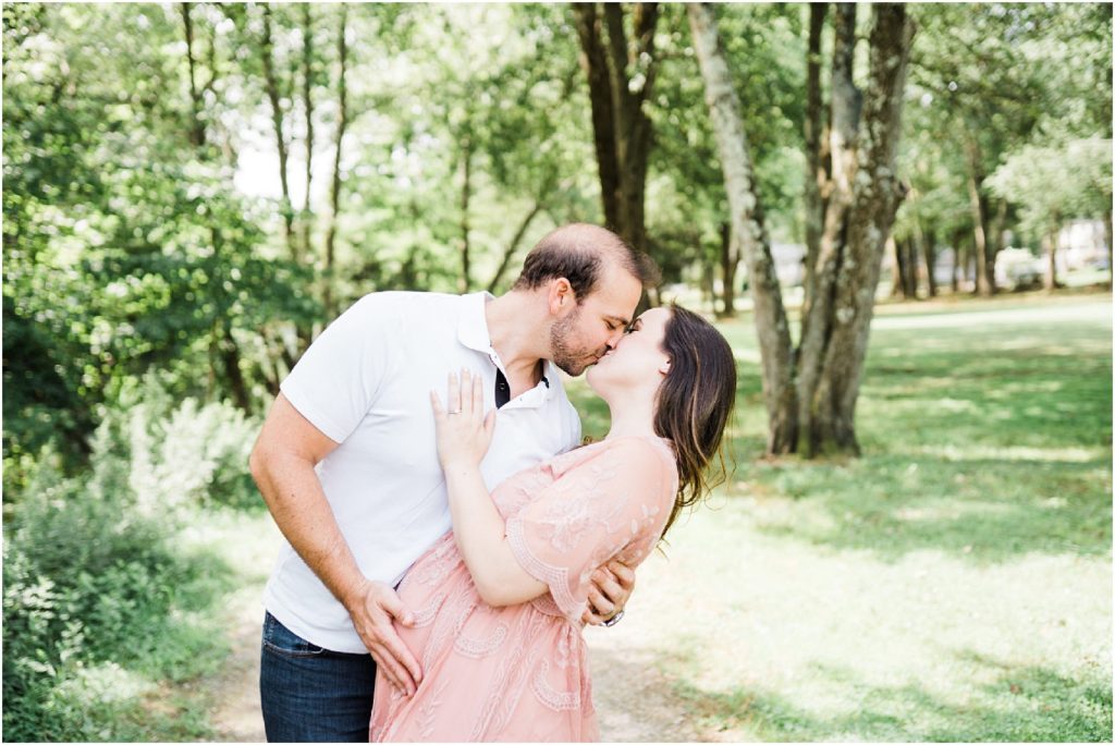 Baby girl Maternity session at Packanack Lake in Wayne NJ  shot by Renee Ash Photography,  Sussex County NJ family Photographer Pink Blush Maternity gown