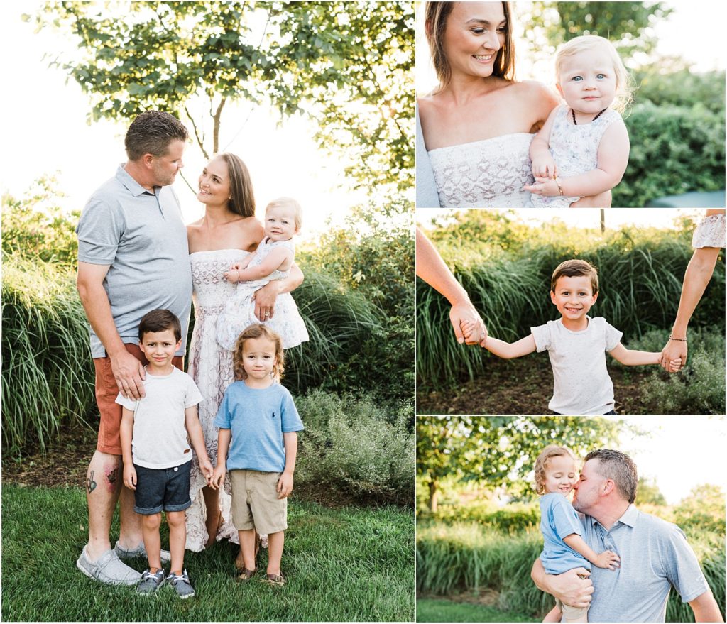 outdoor sunset Family photo session with three children under 5. Crystal Springs Golf Resort in  Sussex County New Jersey Photos by Renee Ash Photography 