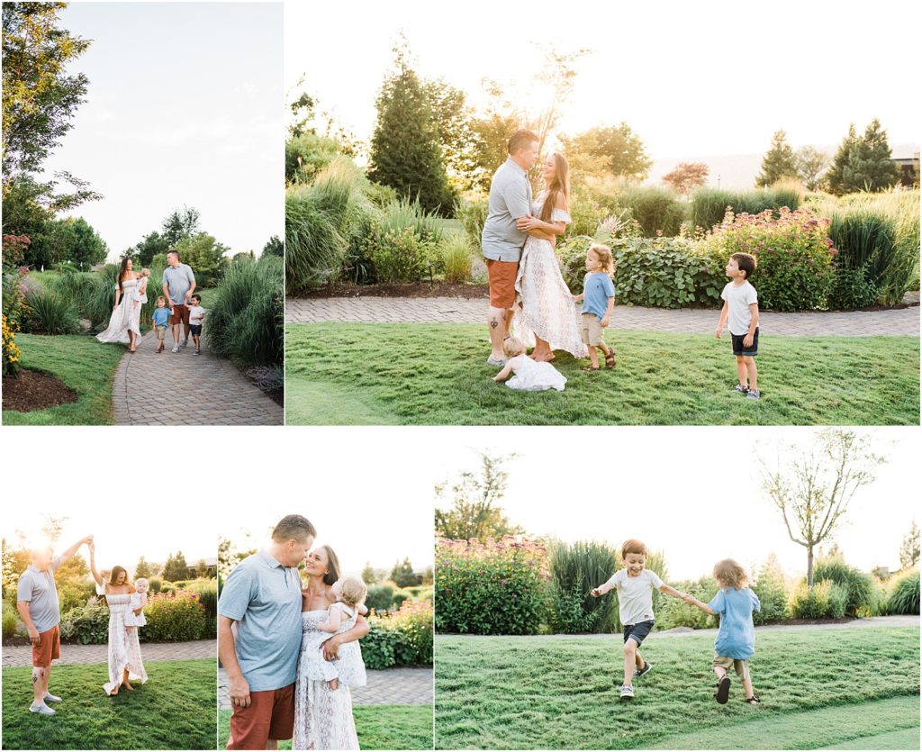 outdoor sunset Family photo session with three children under 5. Crystal Springs Golf Resort in  Sussex County New Jersey Photos by Renee Ash Photography 