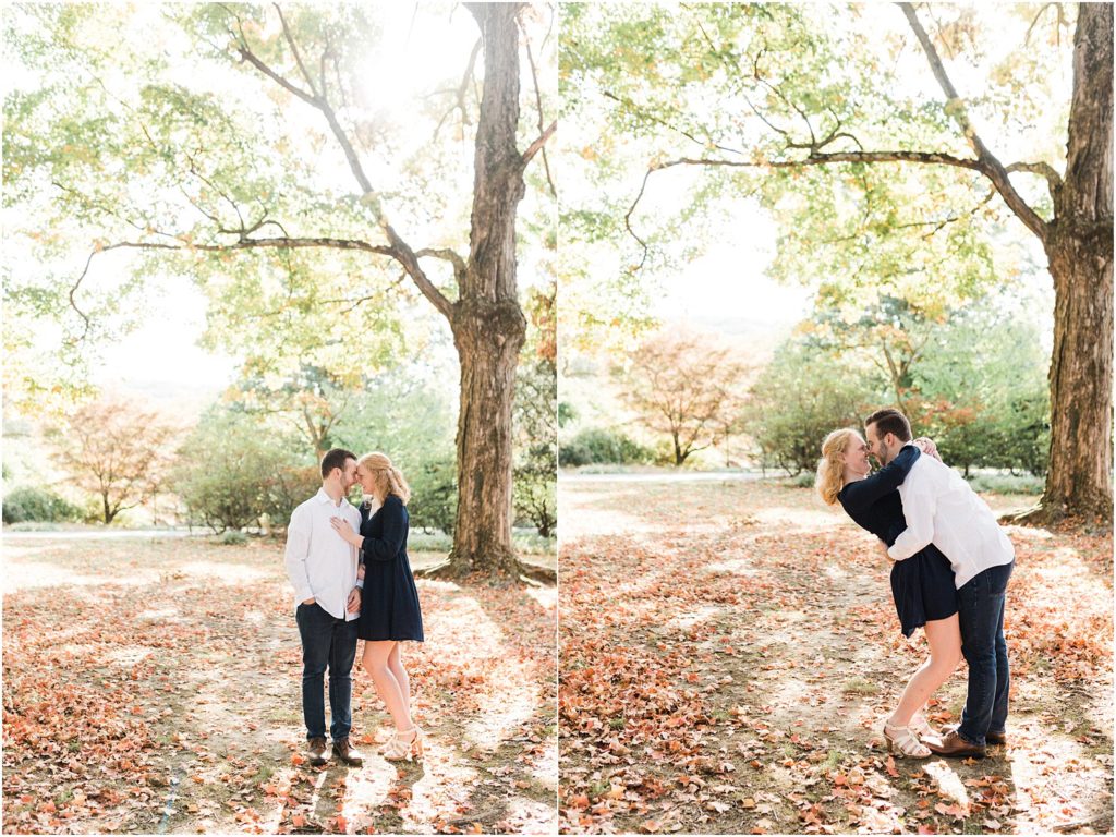 fall leaves couples photo session Ringwood NJ 