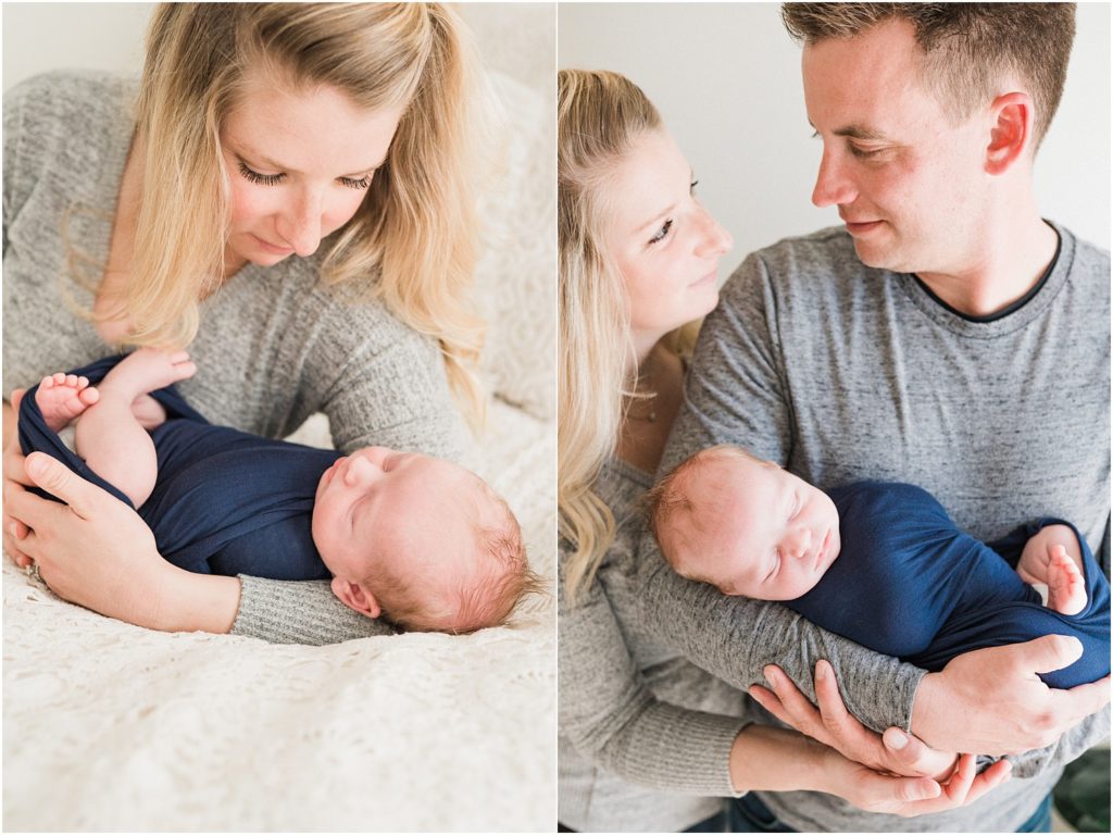 boho lifestyle newborn boy pictures in studio. Renee Ash Photography Sussex County New Jersey newborn photographer