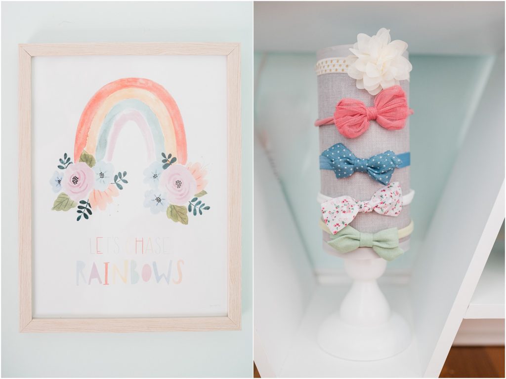 wayfair let's chase rainbows wall are. Cylinder hair bow holder 