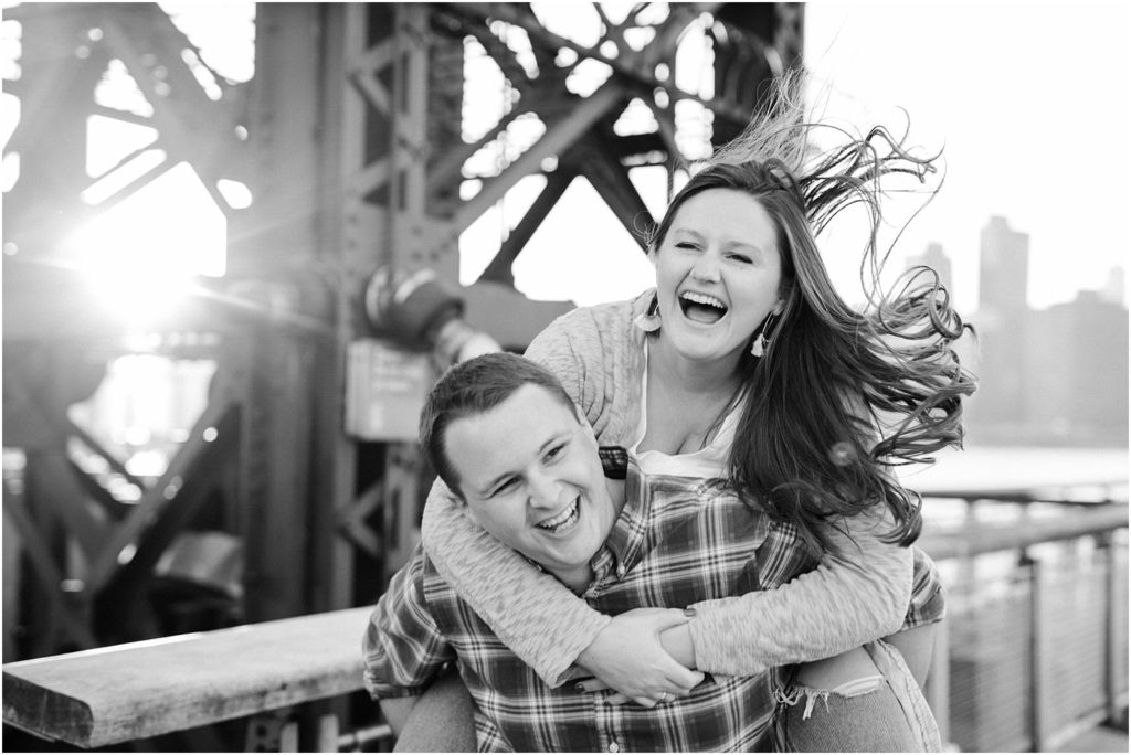 Fun Engagement pictures at Gantry Plaza State Park. NYC engagement by Renee Ash Photography NJ wedding photographers