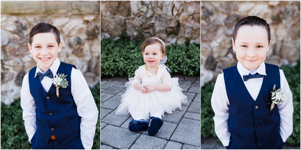 ring bearers and flower girl outfits Renee Ash Photography NJ wedding photographer