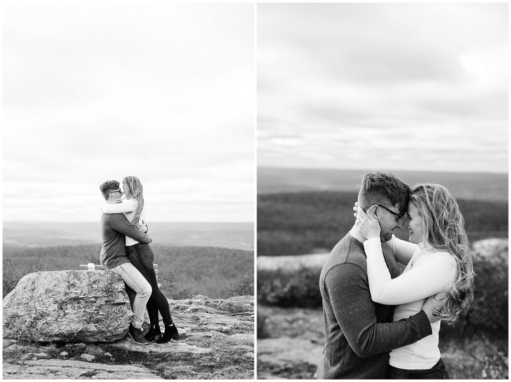 mountain top sunset adventure engagement photos in  Sussex County NJ by Renee Ash Photography
