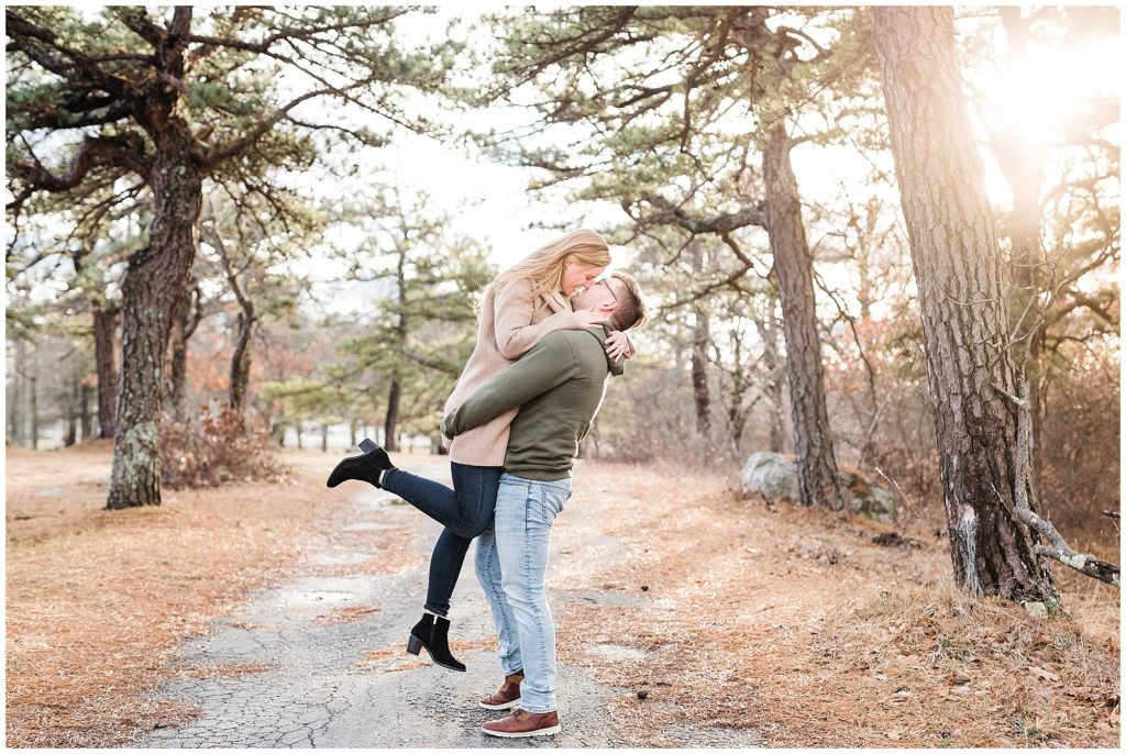 fun sunset engagement photos in  Sussex County  NJ by Renee Ash Photography