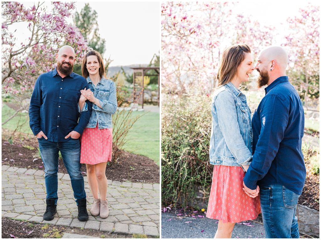 Spring engagement photos at Grand cascades Lodge, Crystal Springs Resort NJ wedding photographers. By Renee Ash Photography