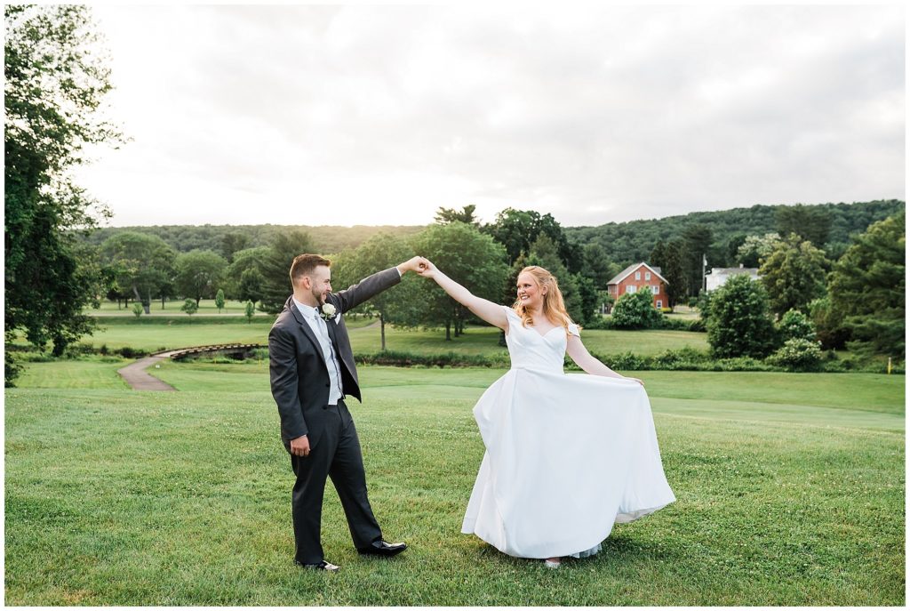 Outdoor bride and groom portraits on their wedding day at the Club at Picatinny in dover New Jersey. Photo by Renee Ash Photography 