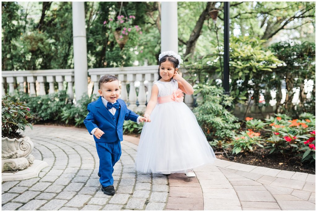 flower girl and ringbearer photos at the Brownstone.  Renee Ash Photography