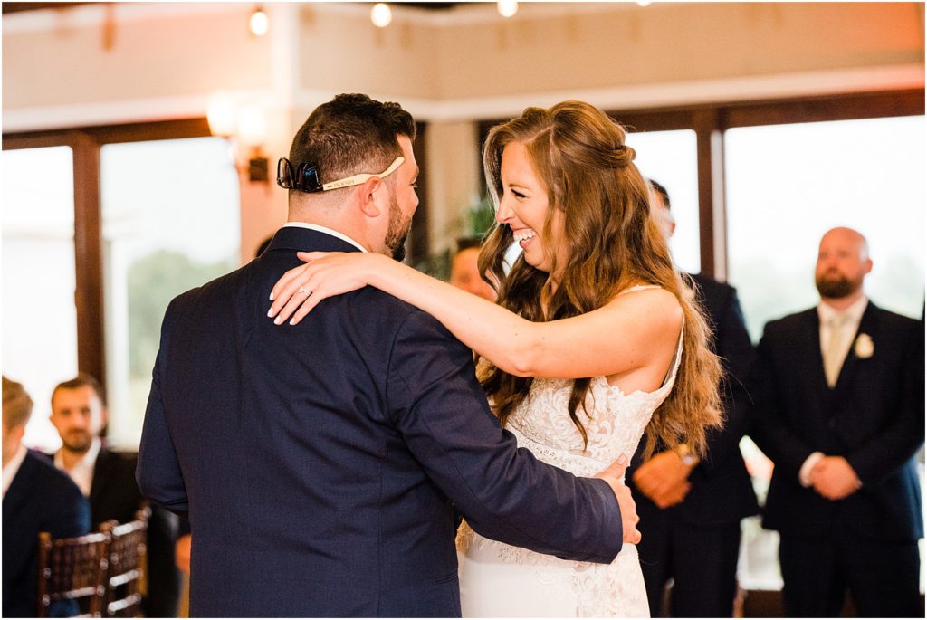 bride and groom's first dance at their reception. Ballyowen at Crystal Springs summer wedding. Renee Ash Photography, Hardyston NJ 