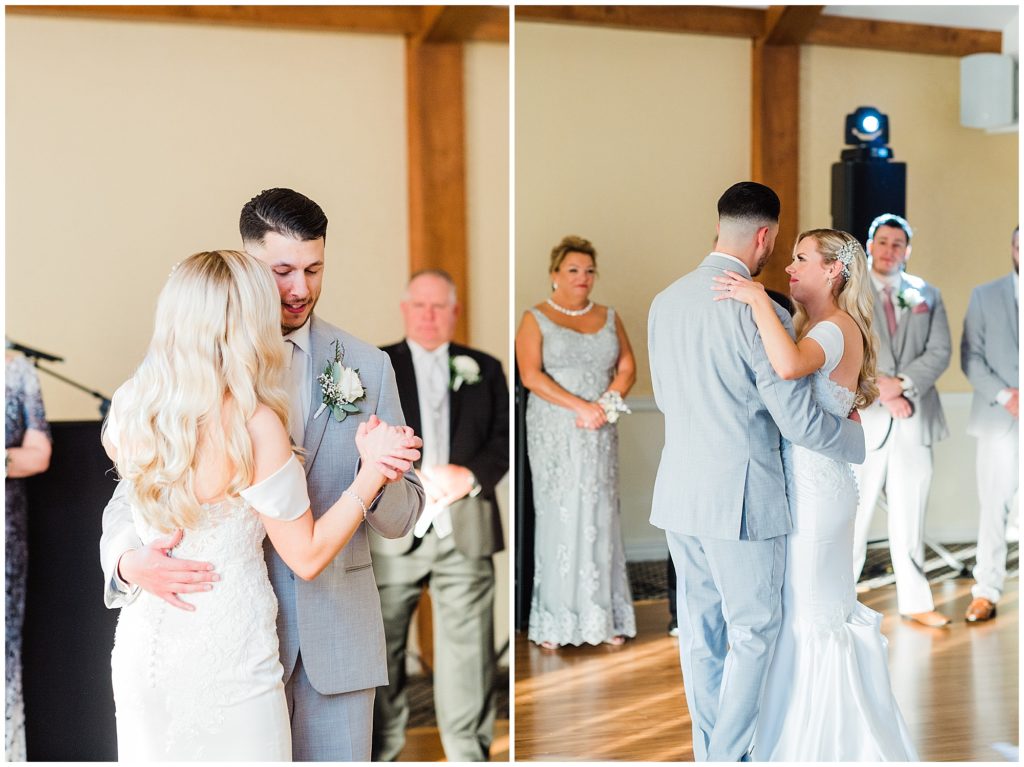Bride and Groom first dance during their reception at The Club at Picatinny. Renee Ash Photography