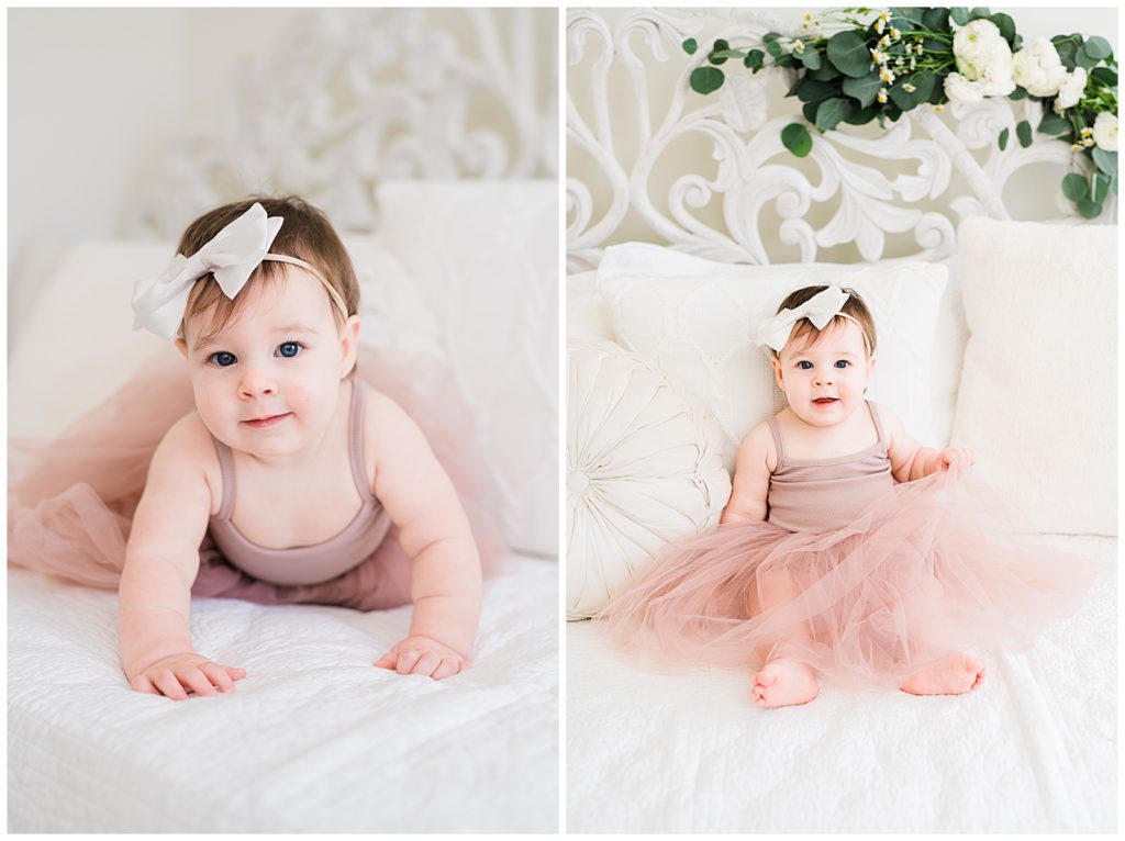 boho first birthday cake smash with sibling in a photo studio in sussex county new jersey 