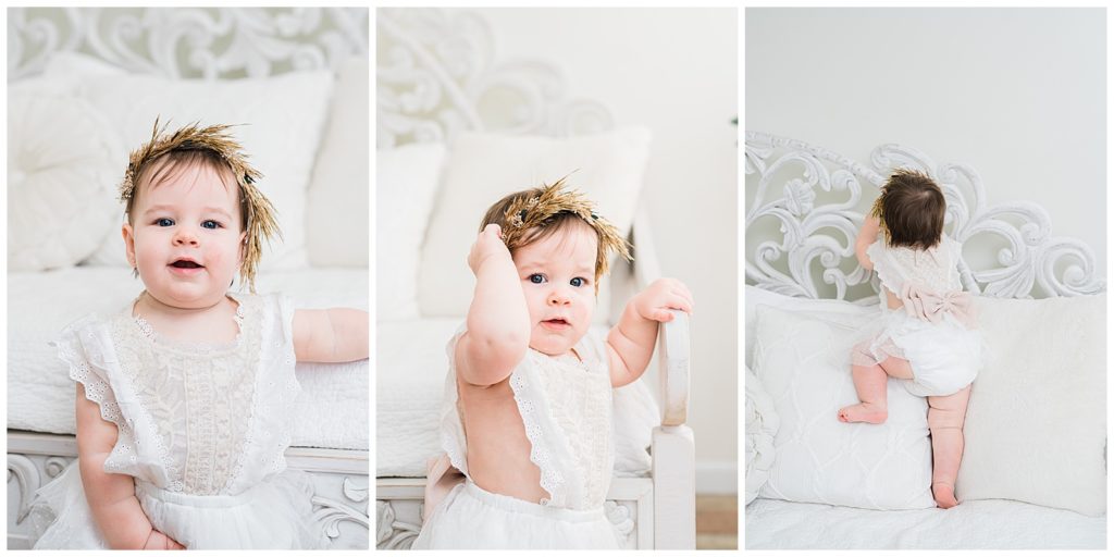 simple first birthday girl pictures with in a photo studio in vernon new jersey 
