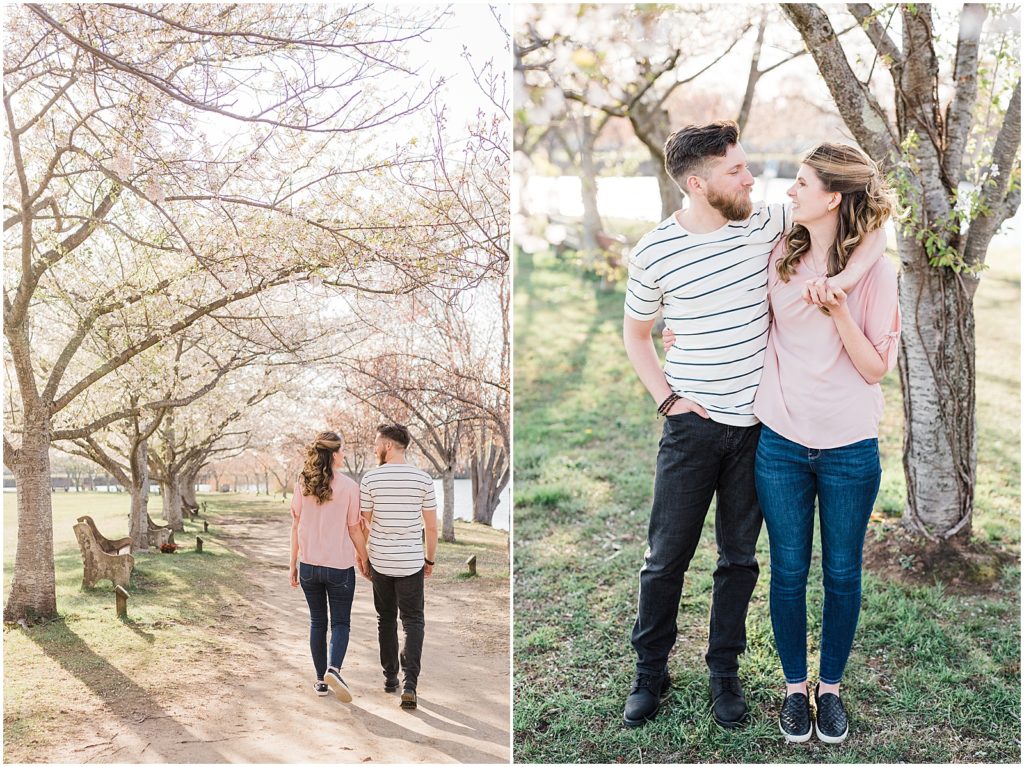 Cherry Blossom engagement session in New Jersey 