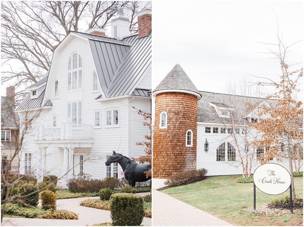 The coach house and the Ryland Inn Winter wedding. by Renee Ash Photography
