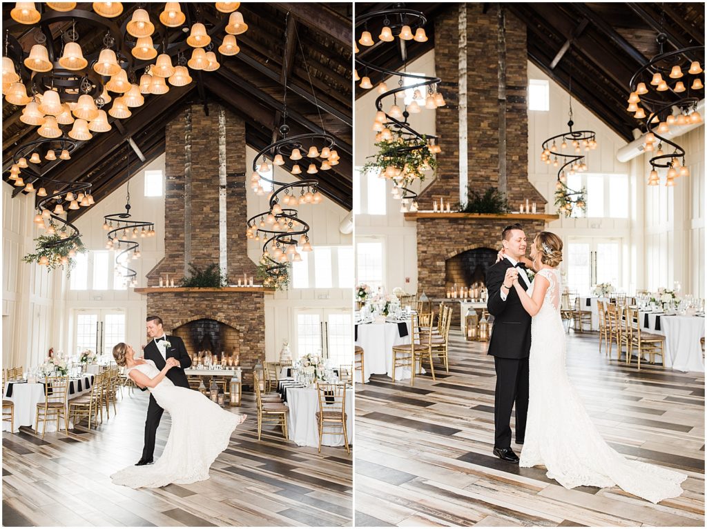Bride and groom photos in the coach house before guests come in. The coach house and the Ryland Inn Winter wedding. by Renee Ash Photography