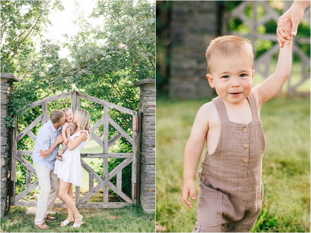 Family pictures in the gardens during a weekend Mohonk Mountain house getaway in New York Renee Ash Photography