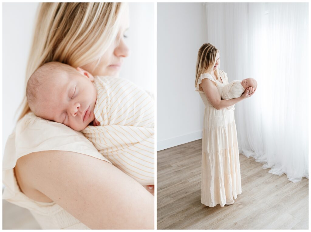 simple natural studio baby pictures in Sussex nj 