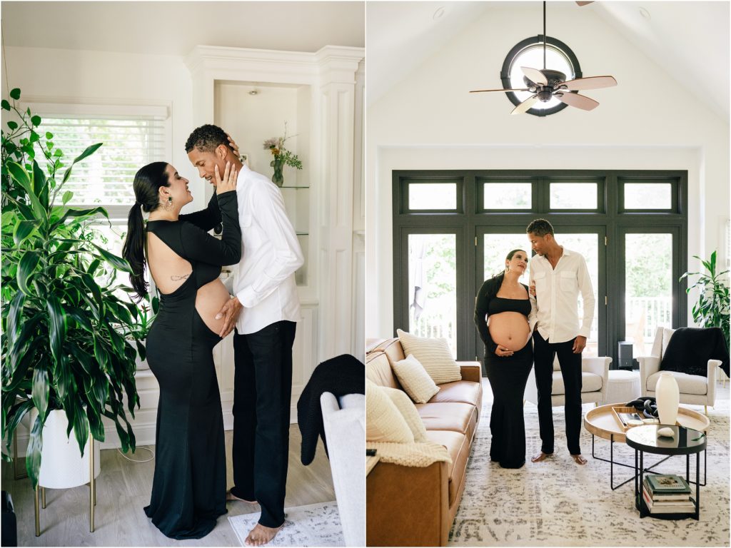 Kylie Kardashian inspired at home maternity photo session. Wayne NJ Photographer