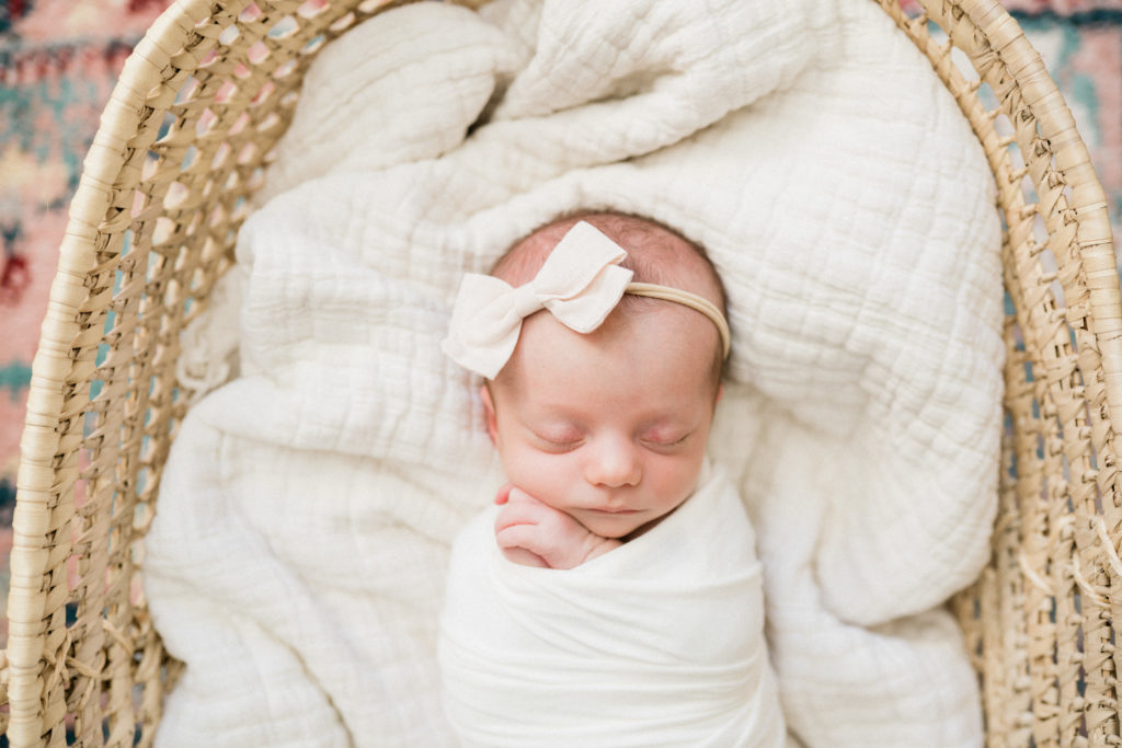 at home newborn photoshoot. Simple timeless white newborn photography. New Jersey Newborn photographer. | Renee Ash Photography