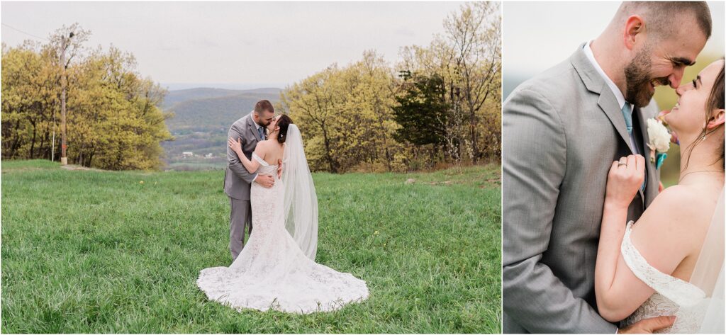 Bride and Groom portraits at Mountain Creek's Red Tail lodge mountain top wedding. Renee Ash Photography. Sussex county nj wedding photographer