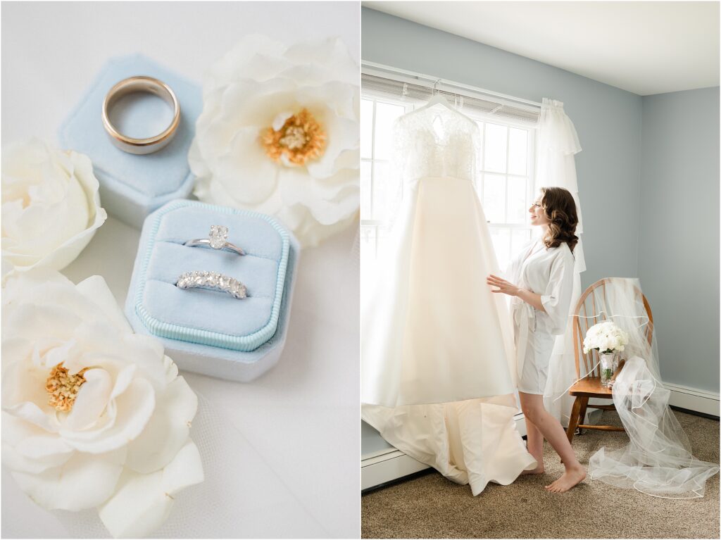 Classic bride day of details. Getting ready space for the wedding. Childhood home. The conservatory at Sussex county NJ Wedding photographer