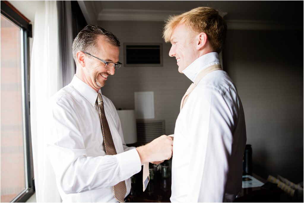 Groom getting ready. Sherwood Chalet at Forest Lodge. NJ Wedding Photographer