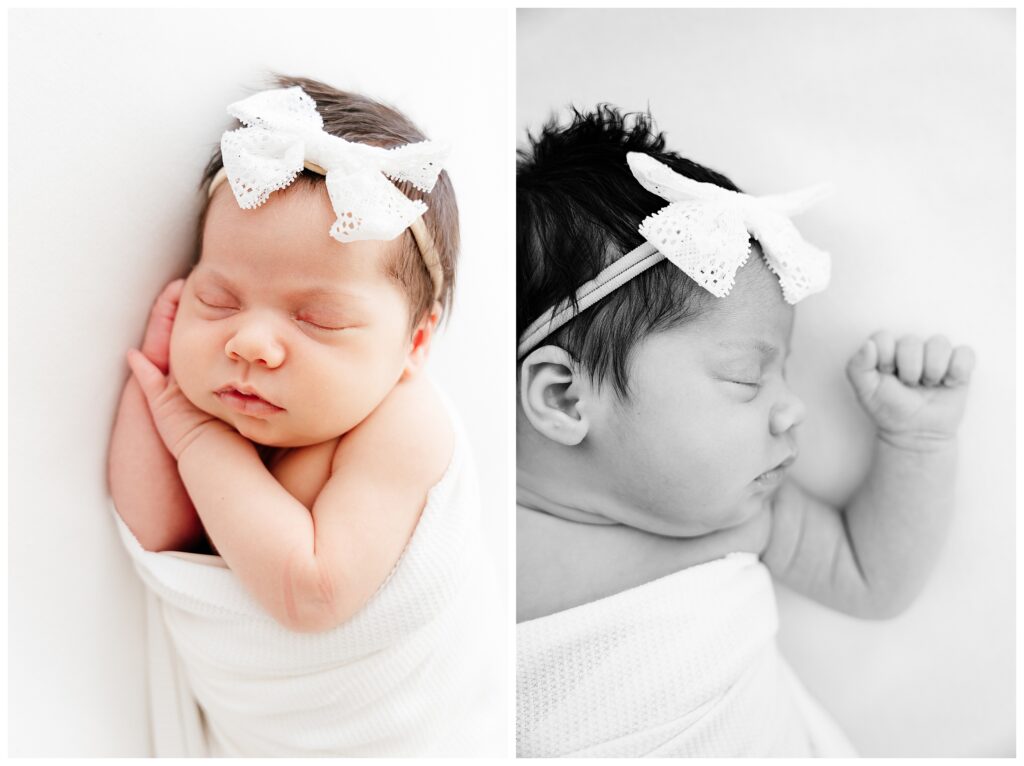 simple white NJ newborn photoshoot with Renee Ash Photography 