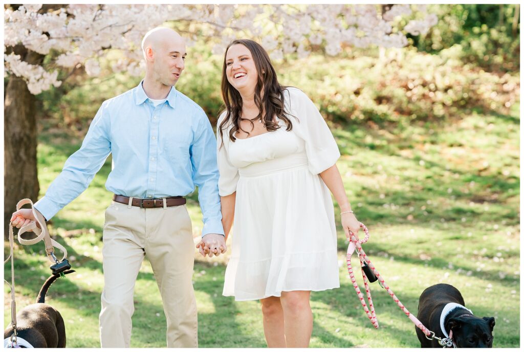 Cherry Blossom Engagement Photos at Branch Brook Park New Jersey 