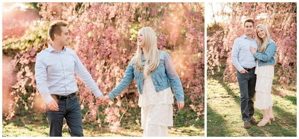 Romantic Spring Engagement Session in New Jersey with the sweetest newly engaged couple at Branch Brook Park!
