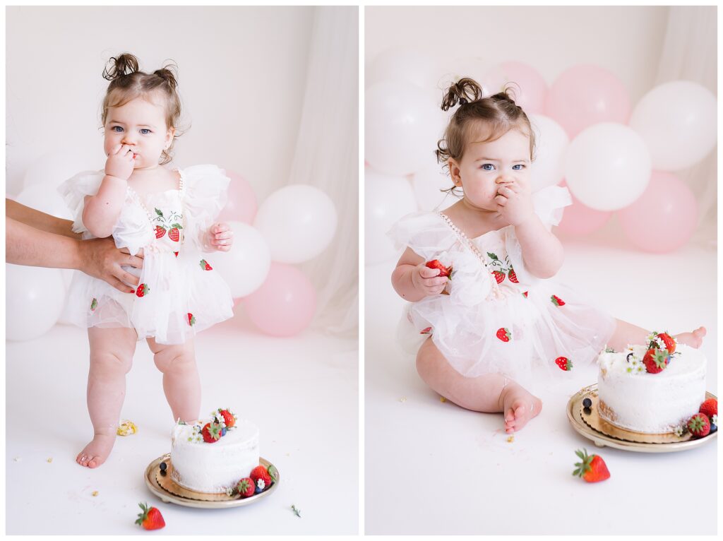 Berry first birthday cake smash studio photo shoot sussex county NJ photographer 