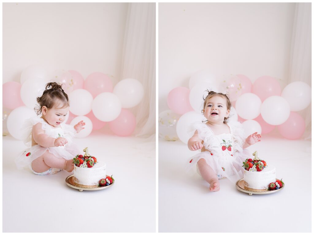 Berry first birthday cake smash studio photo shoot sussex county NJ photographer 