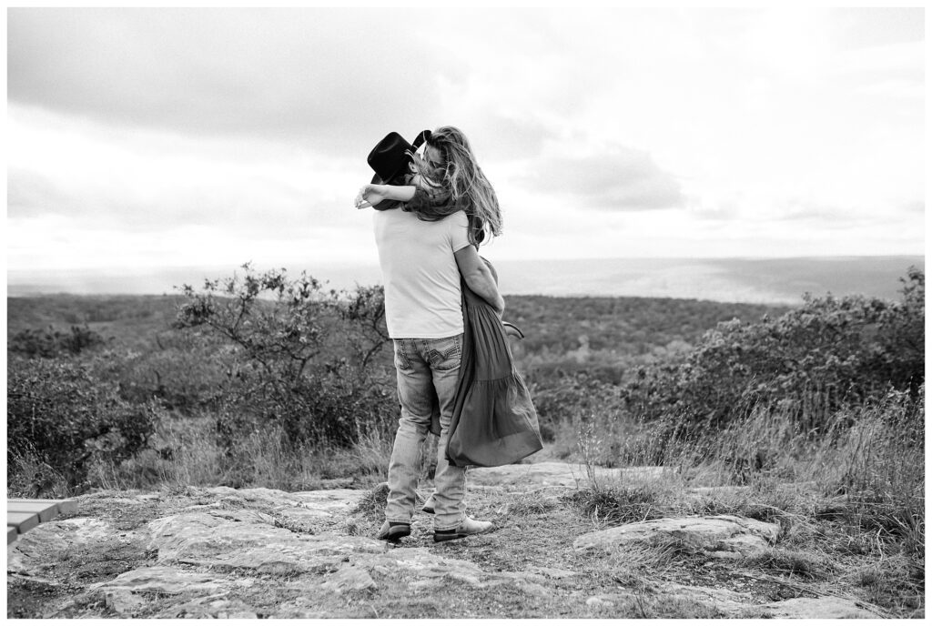 Mountain Top Engagement Photos at High Pint State Park New Jersey