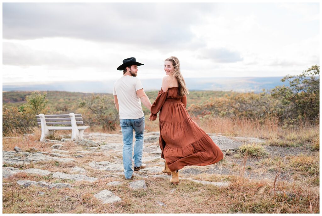 Mountain Top Engagement Photos at High Pint State Park New Jersey