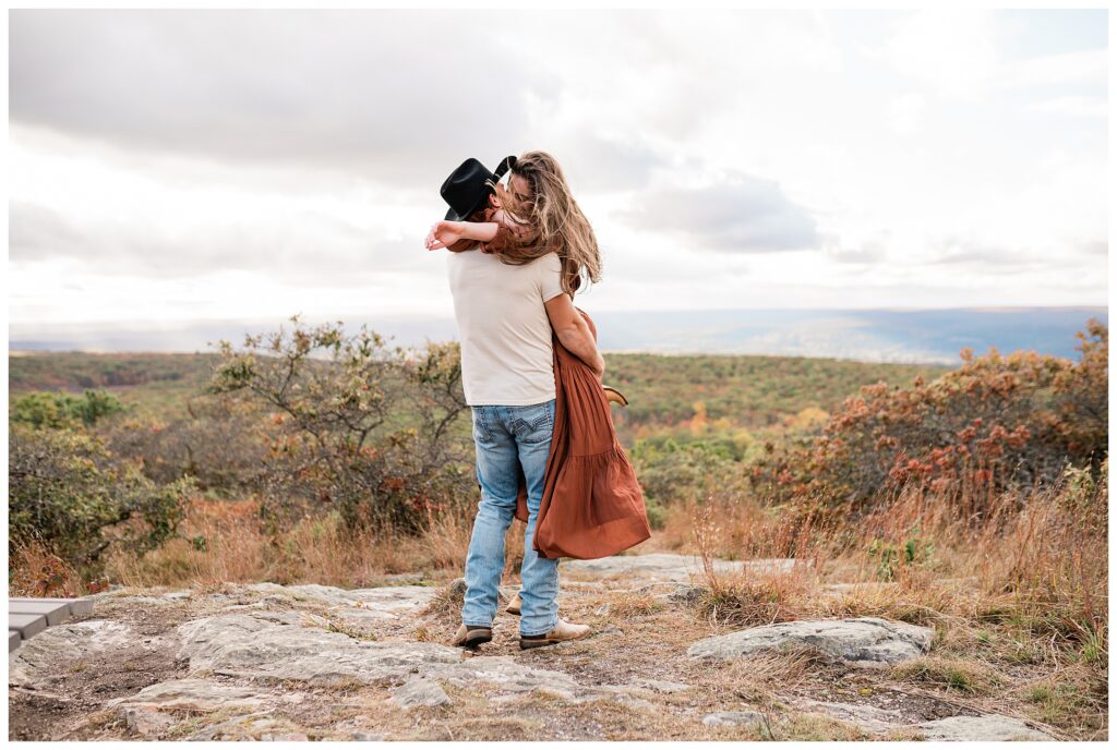 Mountain Top Engagement Photos at High Pint State Park New Jersey