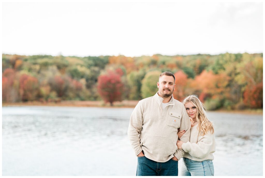 North Shore House Wedding Venue Engagement Photos on swartswood lake in northern nj