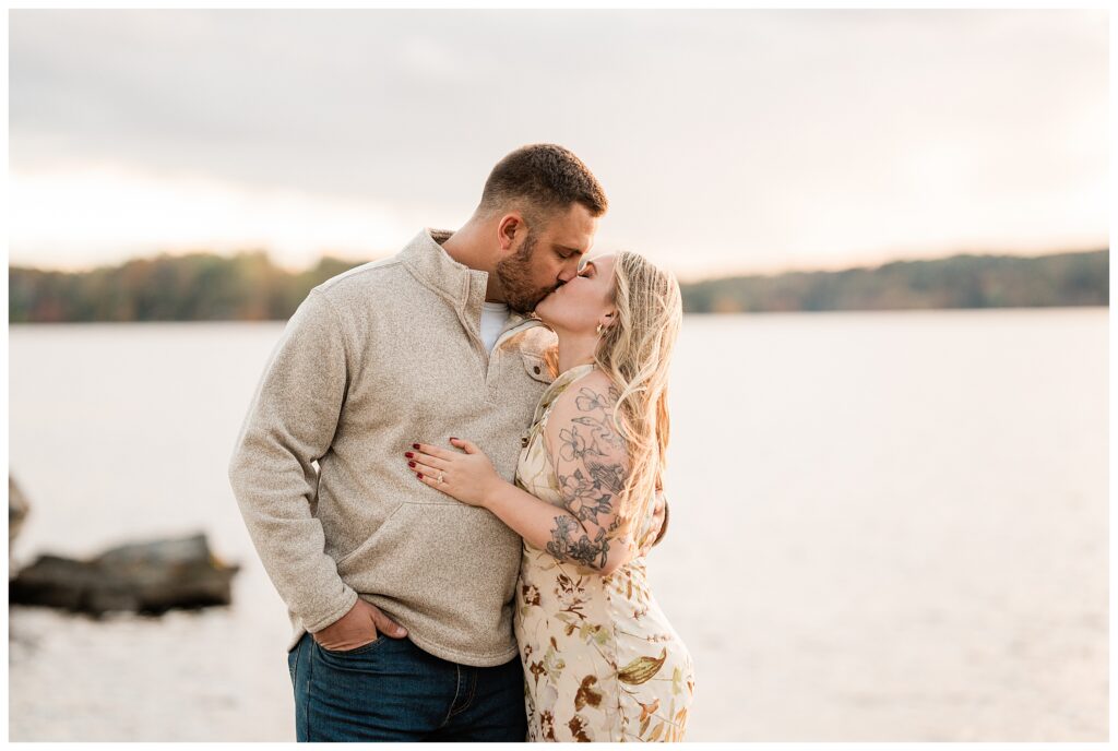 North Shore House Wedding Venue Engagement Photos on swartswood lake in northern nj