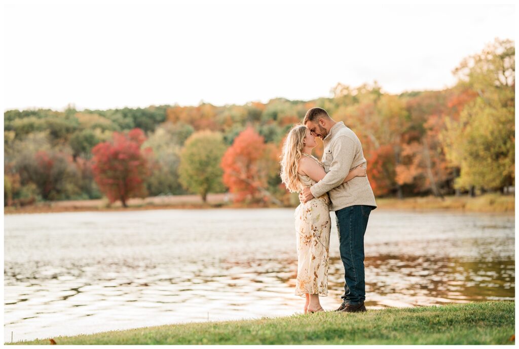 North Shore House Wedding Venue Engagement Photos on swartswood lake in northern nj