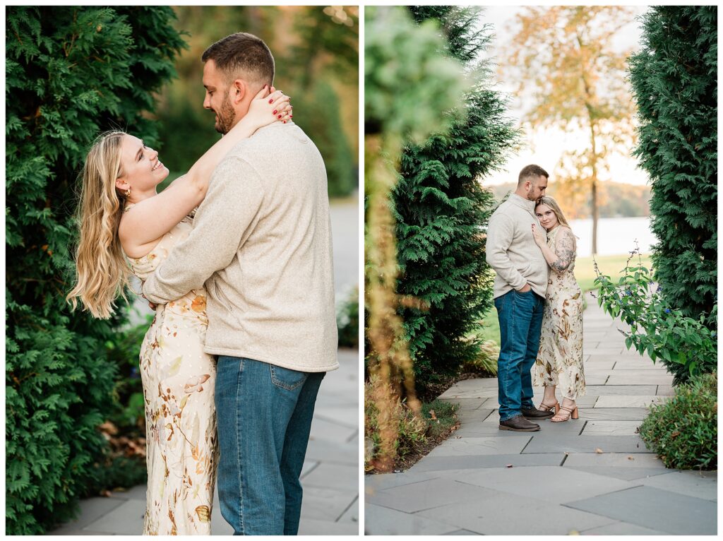 North Shore House Wedding Venue Engagement Photos on swartswood lake in northern nj