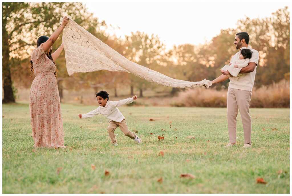 Morristown Family Photos at Sunset at Natirar Park 