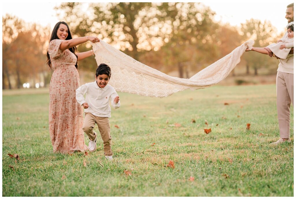 Morristown Family Photos at Sunset at Natirar Park 