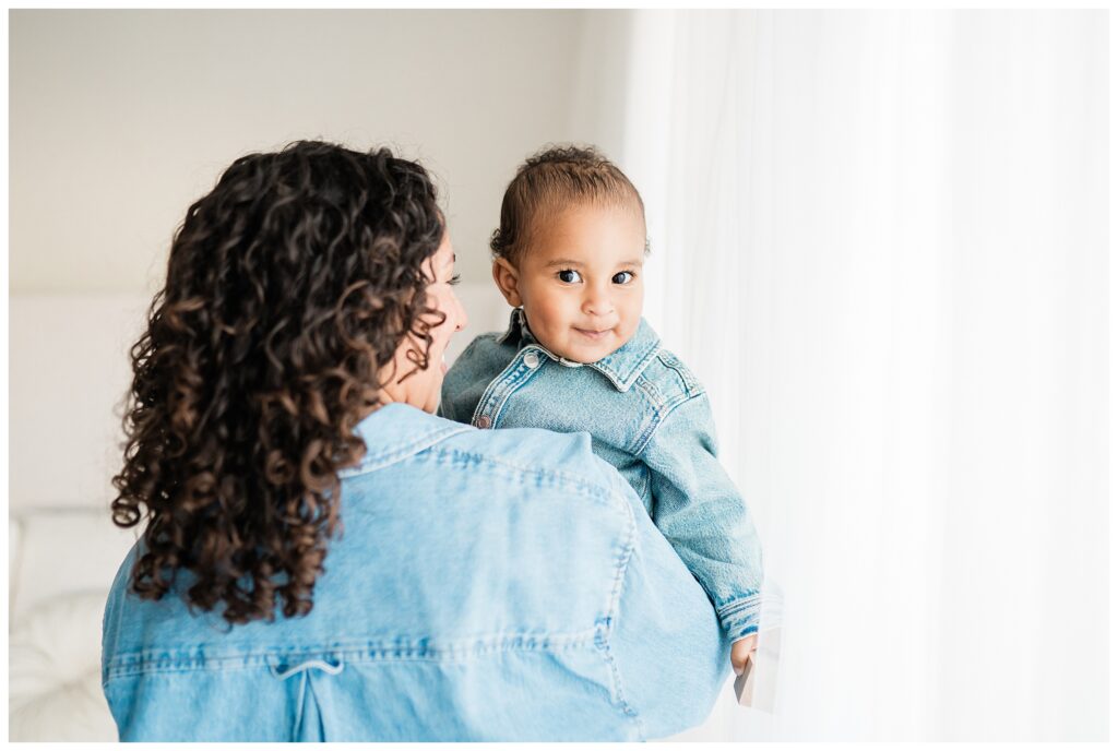 Minimal First Birthday Photo Shoot with mom and boy  in NJ 