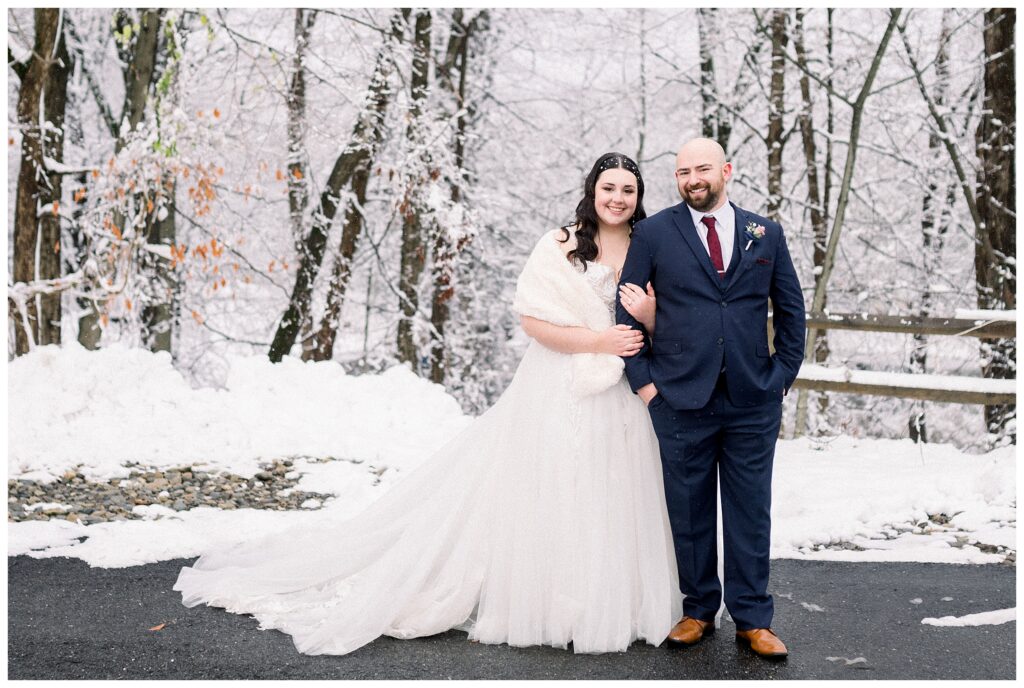 Rock Island Lake Club Snow wedding in Sussex county New Jersey 