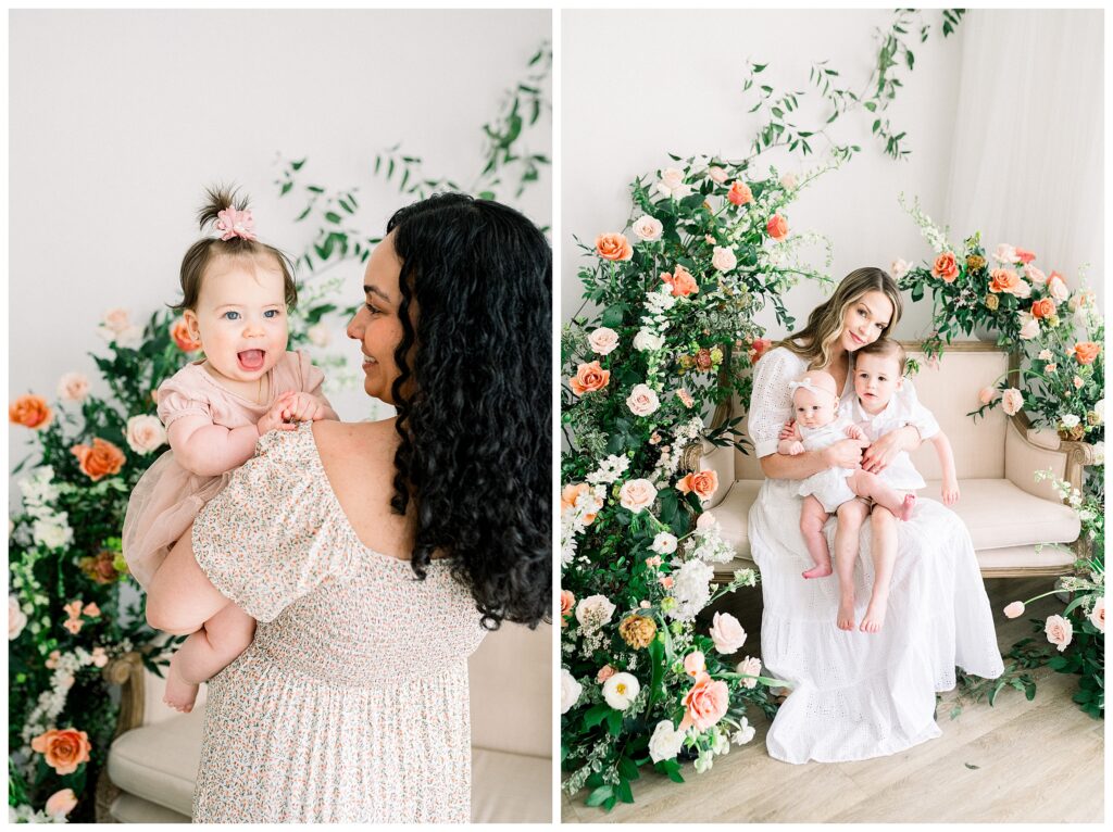 Motherhood Photoshoot for Mother’s Day with fresh florals 2025 in Northern NJ by Renee Ash Photography