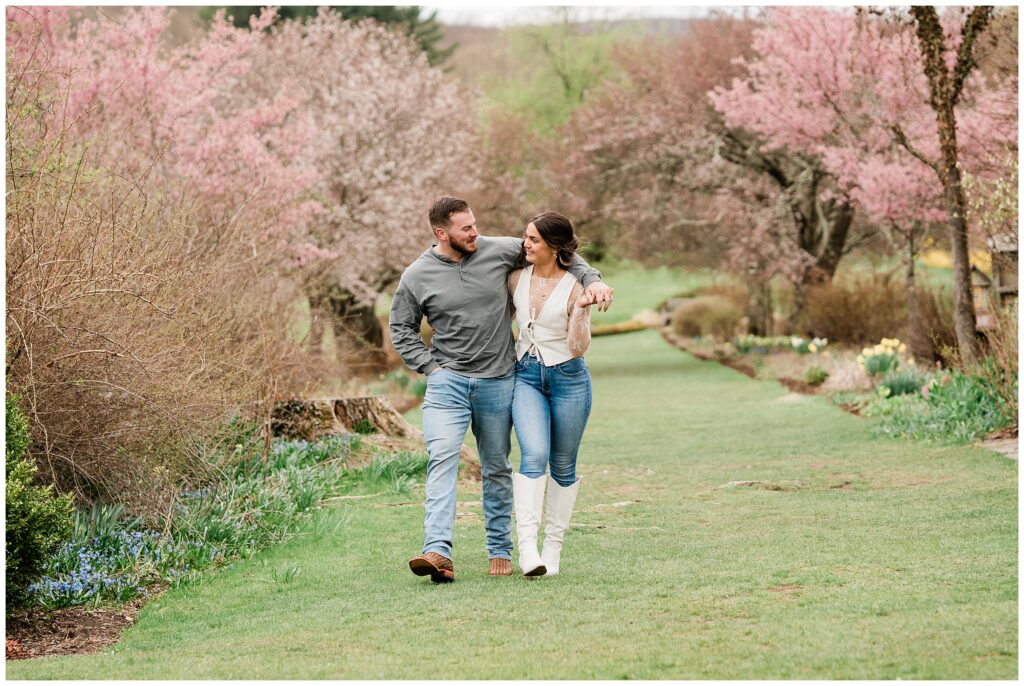 garden engagement photo session in new jersey with renee ash photography