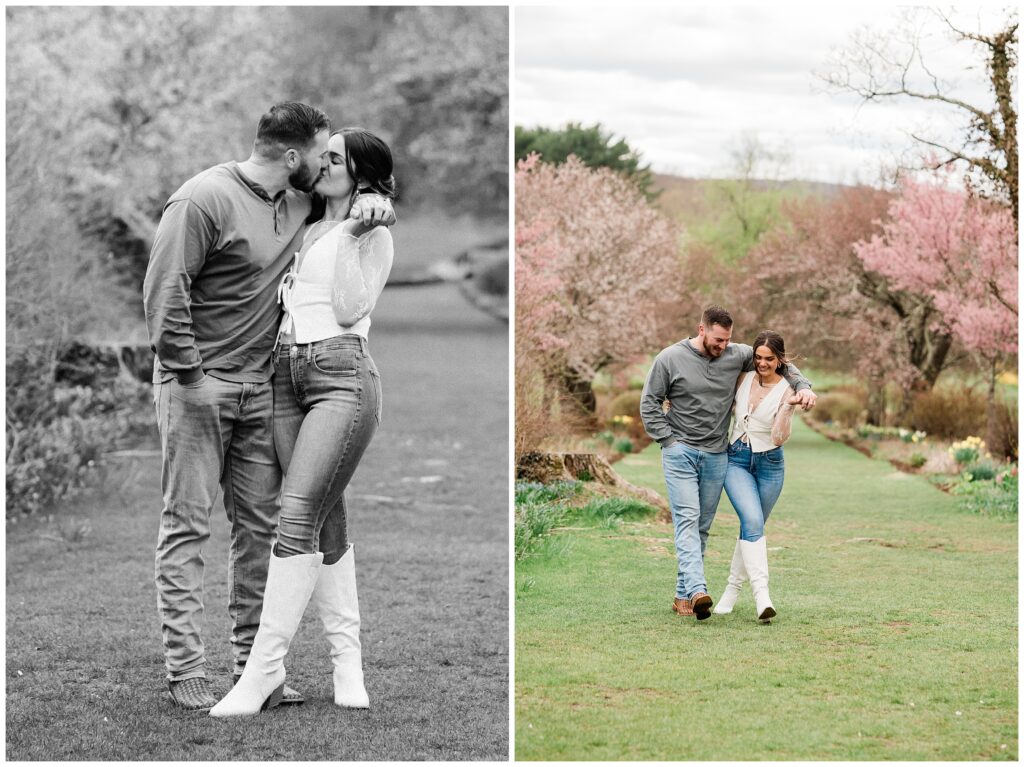 garden engagement photo session in new jersey with renee ash photography