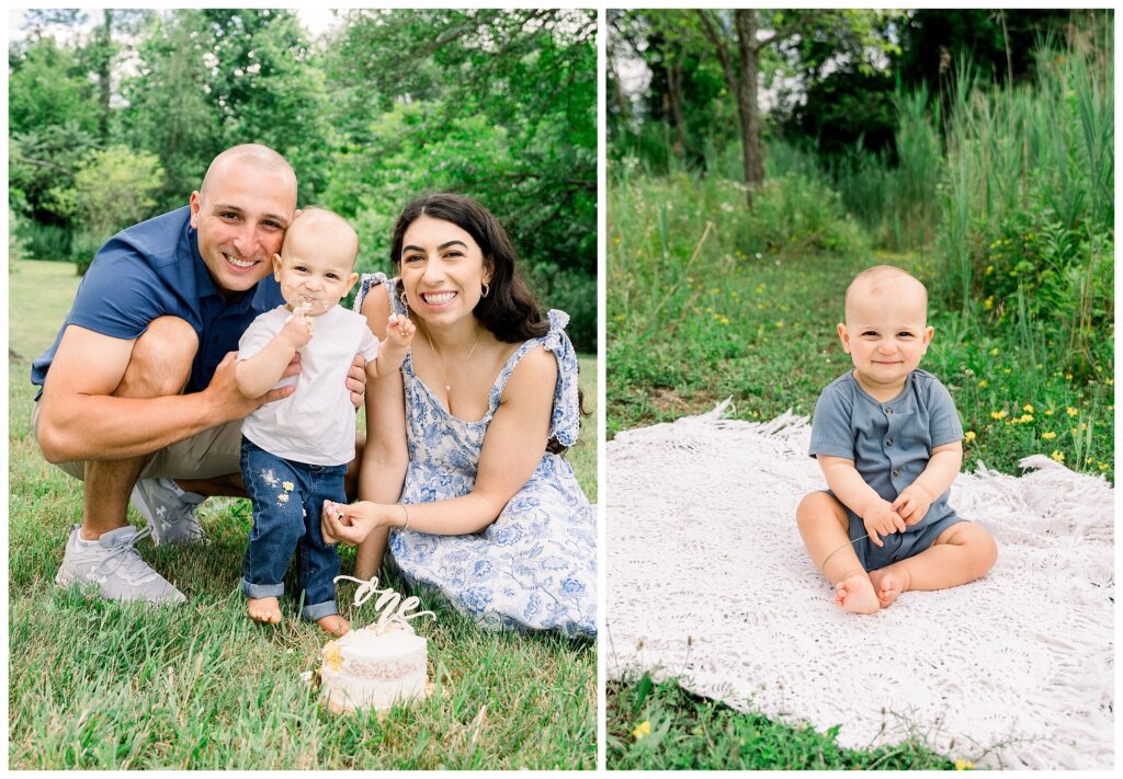 outdoor  first  birthday photoshoot with Newton NJ Family Photographer